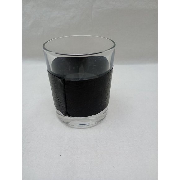 Berlin Whiskey Rocks Glass Made In Italy Leather Wrap Crest Emblem - Picture 3 of 6